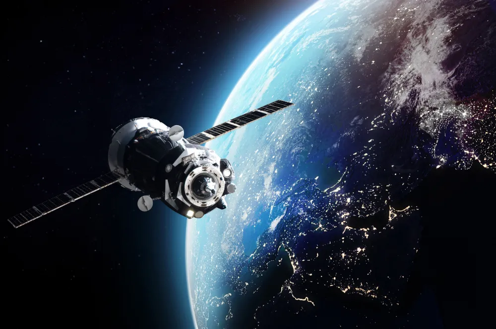 Space satellite orbiting Earth