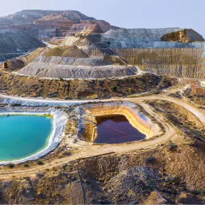 Mining and its Effects on the Environment - Aerial panorama of a copper mine in Cyprus
