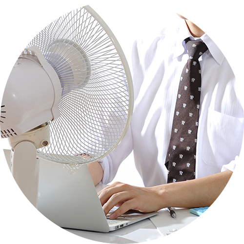 Using a Fan to Keep Cool in the Office