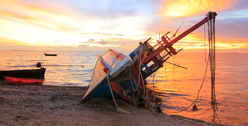 Washed-up Fishing Boat